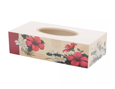 custom tissue box with brand logo and colors